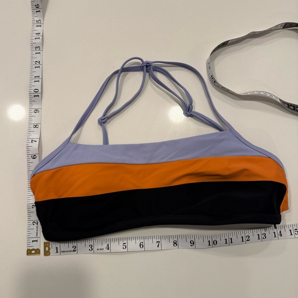 Prana Women's Colorblock Bikini Top- Orange, Black, Lavender - Picture 6 of 6